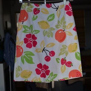 Talbots Fruit Print Skirt